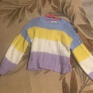 No Comment colorblocked knit sweater xl
